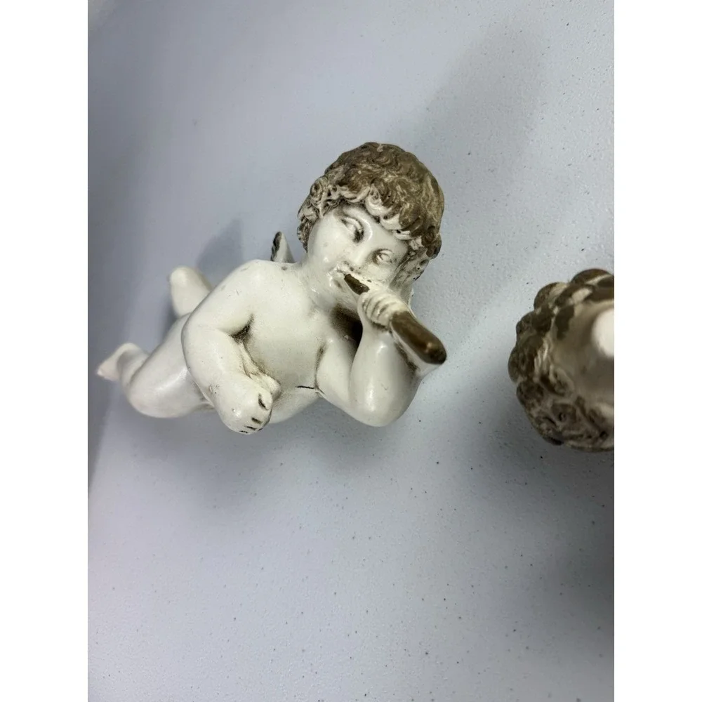 Vintage Universal Statuary Corp Chicago 1958 Cherub Angels Set 2 Wall Hanger 💛